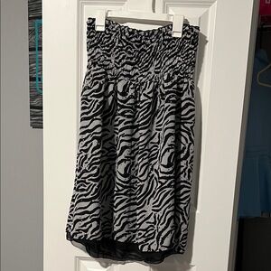 Zebra Print Swim Tube Top Strapless Coverup